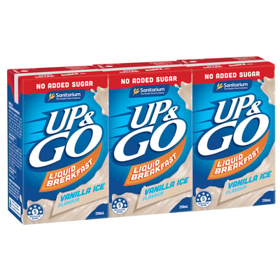 UP&GO No Added Sugar Vanilla Ice Flavour